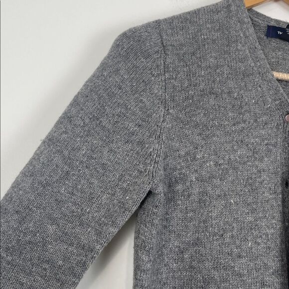 The Limited 100% Wool Cardigan Sweater Women’s Medium Gray Pockets Collegiate - Picture 3 of 6